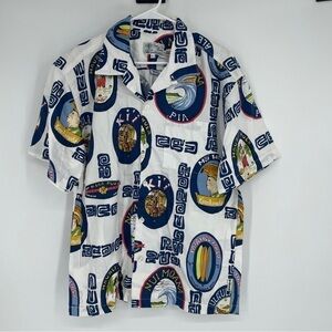 Vintage Toes On The Nose Hawaiian Shirt Mens Large Surfing